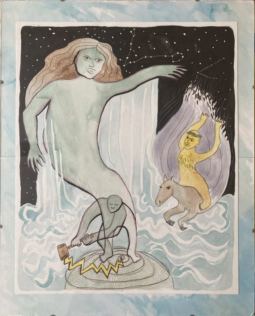 Vu d'ensemble de l'aquarelle